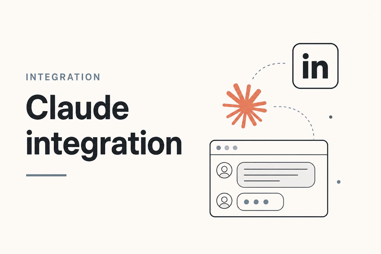 Editorial banner for Claude chat for LinkedIn outreach