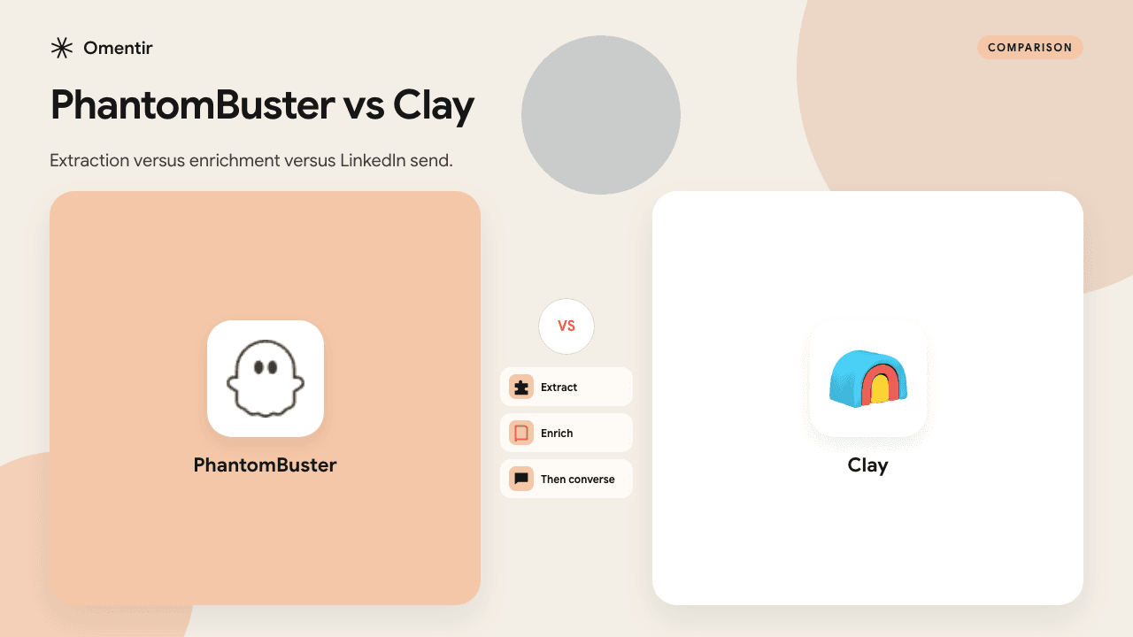phantombuster vs clay illustration for Omentir