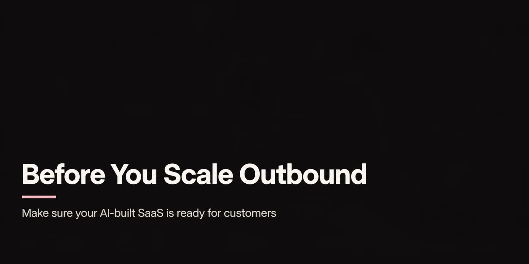 Minimal dark editorial cover reading Before You Scale Outbound