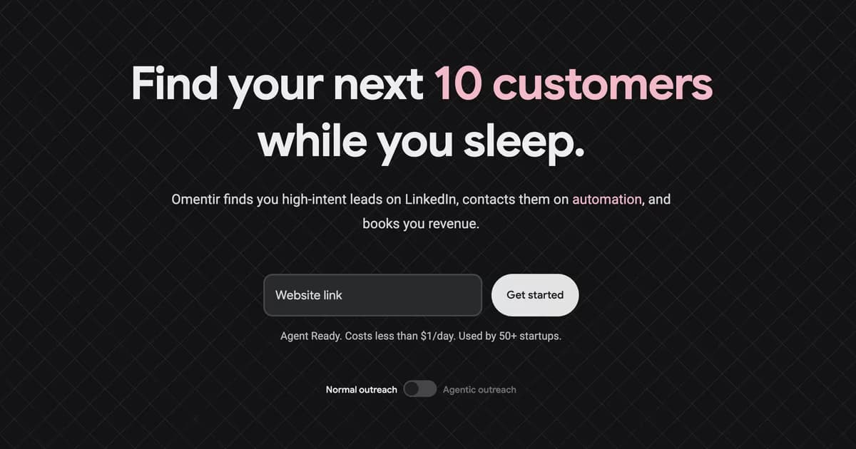 Omentir v2 launch banner showing pricing, API, and connector updates